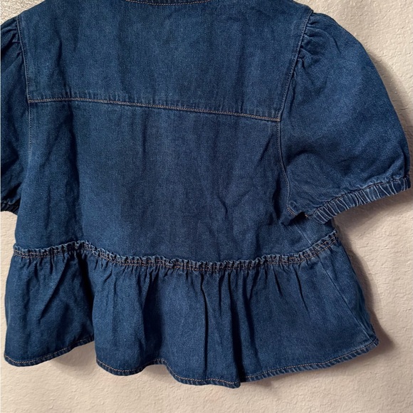 Cider Blue Denim Tie-Front Top size S - Picture 4 of 7